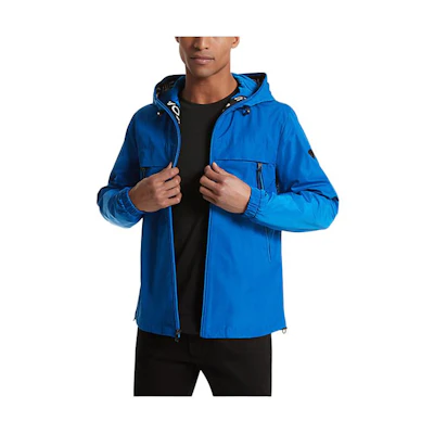 MICHAEL KORS Solid Blue Zip-Up Jacket for Men MC21654-0436