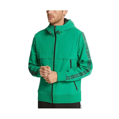 MICHAEL KORS Solid Color Logo Patch Zip-Up Hooded Jacket CF2513R1X4001
