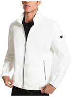 MICHAEL KORS Solid White Zip-Up Jacket with Stand Collar MFP29451-0100 MICHAEL KORS Solid White Zip-Up Jacket with Stand Collar MFP29451-0100