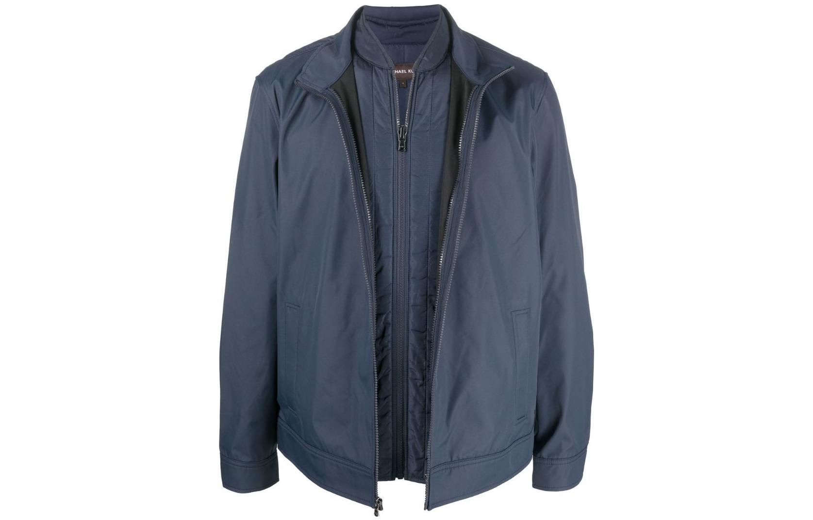 MICHAEL KORS SS22 Blue Half-Zip Cotton Pullover Sweatshirt CS251175E8401