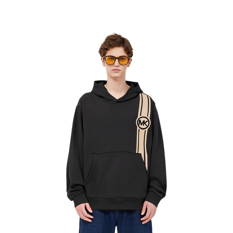 Shop 迈克高仕 SS22 黑色条纹logo印花连帽衫 CU251071X4001