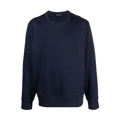 MICHAEL KORS SS22 Logo Print Pullover Sweatshirt Denim Blue CS1503Y95D474