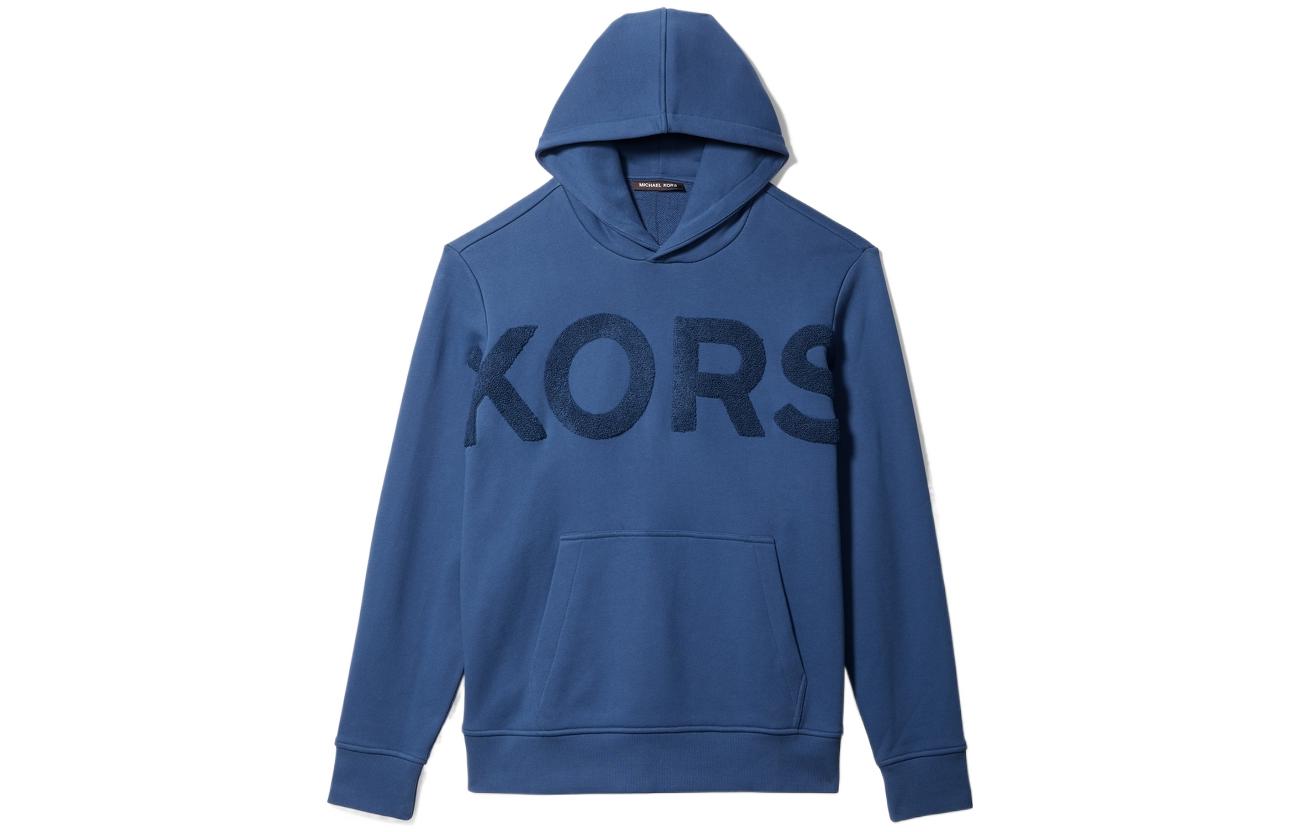 MICHAEL KORS SS22 Logo Print Pullover Sweatshirt Denim Blue CS1503Y95D474