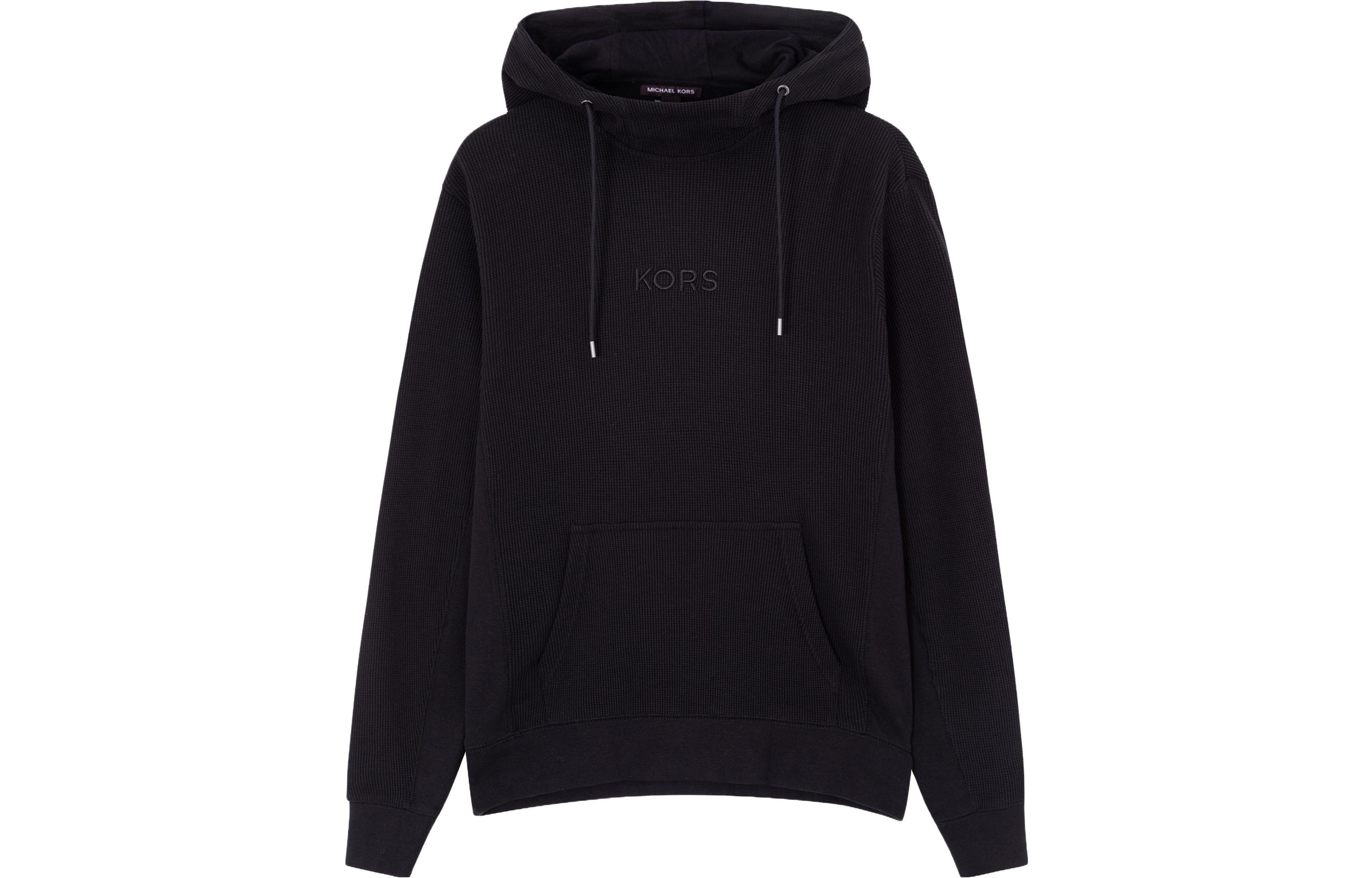 MICHAEL KORS SS23 Black Logo Embroidered Zip-Up Hoodie Jacket for Men CF05JP75MF-001