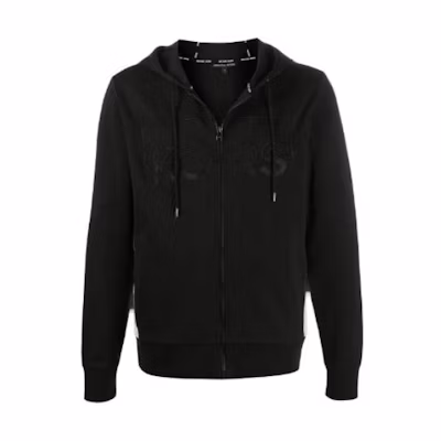 MICHAEL KORS SS23 Black Patchwork Casual Stand Collar Jacket CF2204A3NX-001