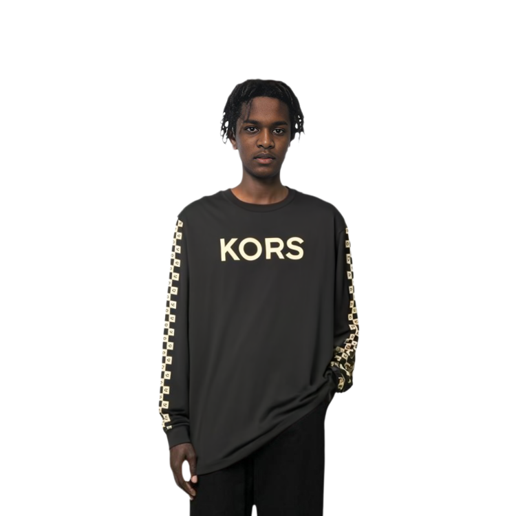 Shop 迈克高仕 SS23 黑色标志印花圆领卫衣 CR351BN1V2-001