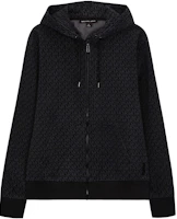 MICHAEL KORS SS23 Black Zip Hoodie with All-Over Logo Print OS2518J48U-001 MICHAEL KORS SS23 Black Zip Hoodie with All-Over Logo Print OS2518J48U-001