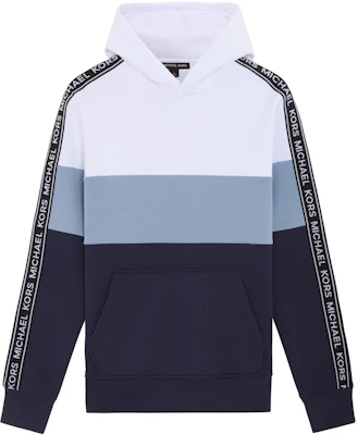 迈克高仕 SS23 拼色logo印花海军蓝男士套头卫衣 OS250SL46F-436 Order 迈克高仕 SS23 拼色logo印花海军蓝男士套头卫衣 OS250SL46F-436