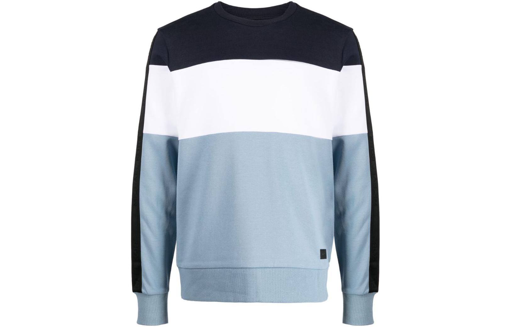 MICHAEL KORS SS23 Colorblock Striped Slim Fit Sweatshirt Blue () CS351FP5MF-0407
