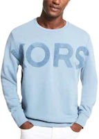 MICHAEL KORS SS23 Light Blue Logo Crewneck Pullover Sweatshirt for Men CS1504995D MICHAEL KORS SS23 Light Blue Logo Crewneck Pullover Sweatshirt for Men CS1504995D