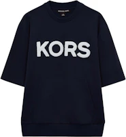 MICHAEL KORS SS23 Logo Print Crewneck Short Sleeve Sweatshirt Navy OS250S95MF-401 MICHAEL KORS SS23 Logo Print Crewneck Short Sleeve Sweatshirt Navy OS250S95MF-401