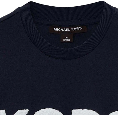 迈克高仕 SS23 标志印花短袖圆领卫衣 深蓝色 OS250S95MF-401 Details for 迈克高仕 SS23 标志印花短袖圆领卫衣 深蓝色 OS250S95MF-401