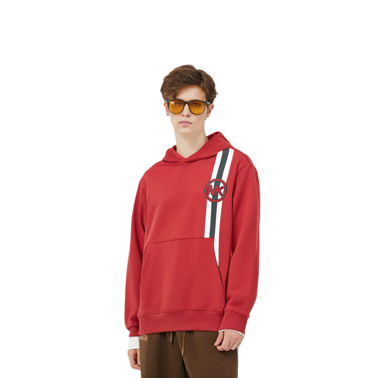 Shop 迈克高仕 SS23 男士红色标志印花卫衣 OF2516I5MF-640