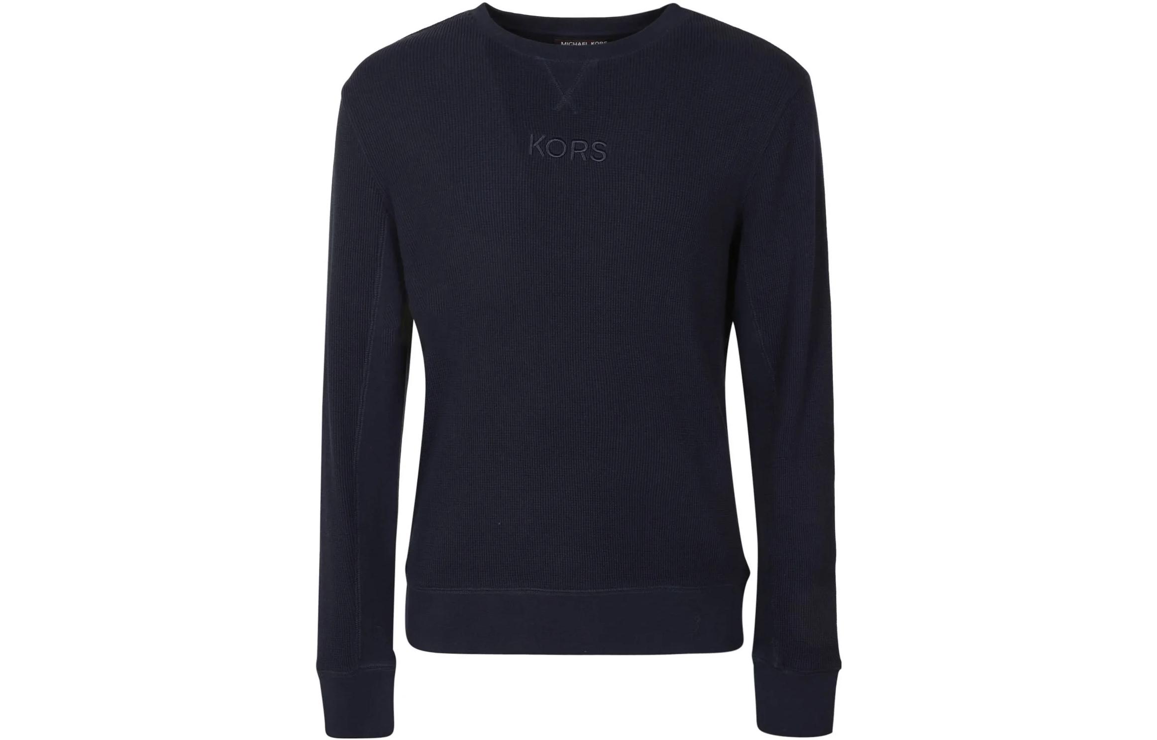 MICHAEL KORS SS23 Navy Embossed Logo Hoodie Pullover CF25134701-405