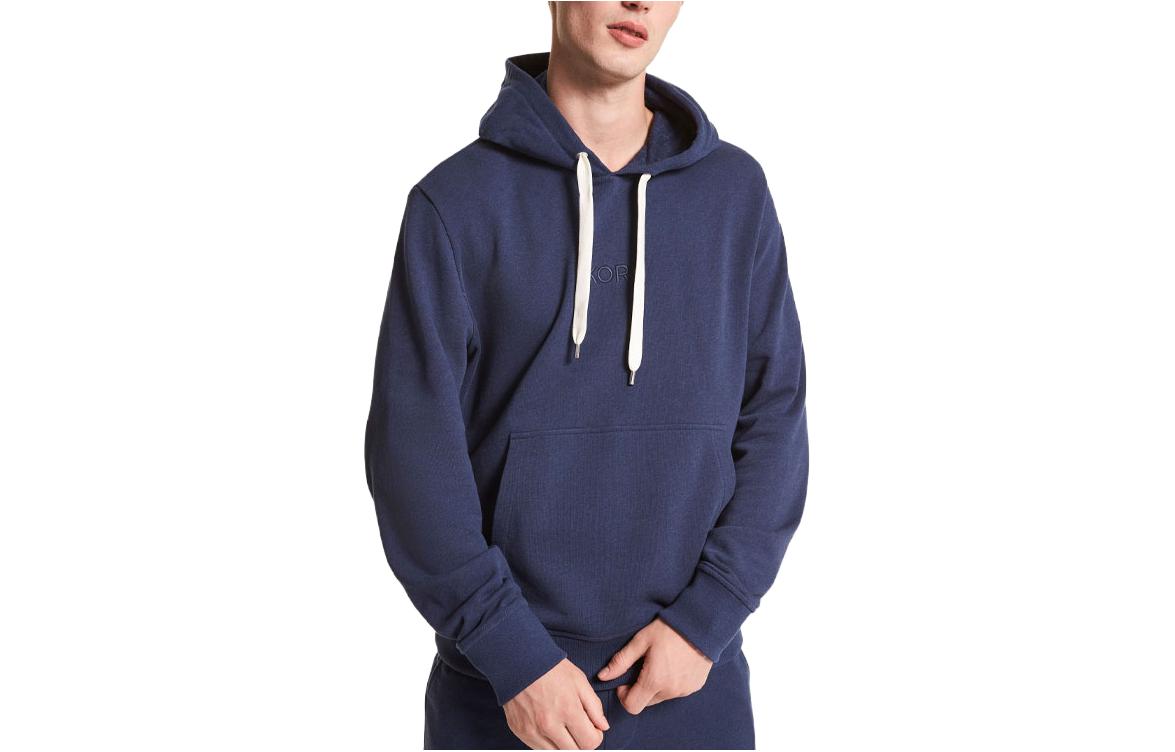 MICHAEL KORS SS23 Navy Letter Print Hoodie Zip Jacket for Men CS3205H67F-401