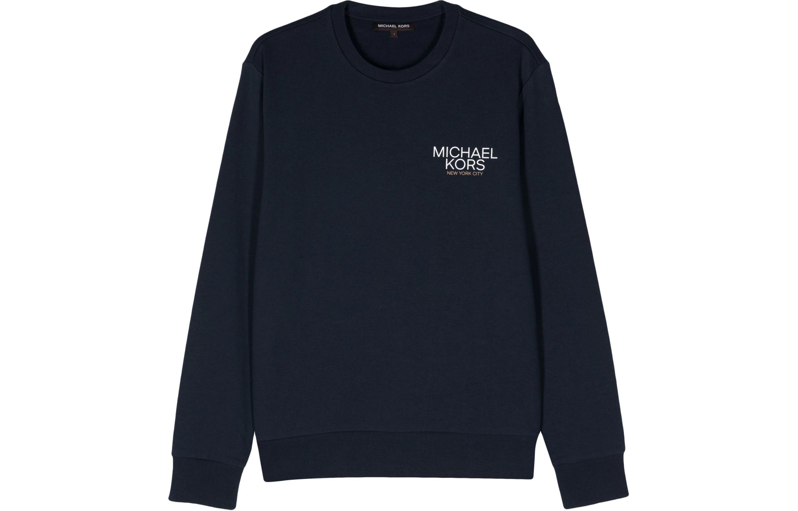 MICHAEL KORS SS24 Logo Appliqué Crewneck Sweatshirt Midnight Blue () CR451YS4NF-401