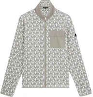 MICHAEL KORS SS24 Logo Print Zip-Up Jacket Grey White Fashion OR150LQ4GQ-117 MICHAEL KORS SS24 Logo Print Zip-Up Jacket Grey White Fashion OR150LQ4GQ-117