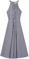 MICHAEL KORS SS24 Navy Blue Plaid Sleeveless Midi Dress for Women. JT482I5ET3-482 MICHAEL KORS SS24 Navy Blue Plaid Sleeveless Midi Dress for Women. JT482I5ET3-482