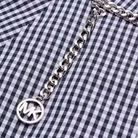 Shop MICHAEL KORS SS24 海軍藍格紋無袖中長洋裝女士款式 JT482I5ET3-482