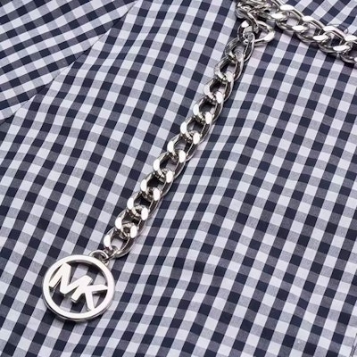 迈克高仕 SS24 女士海军蓝格纹无袖中长连衣裙 JT482I5ET3-482 Shop 迈克高仕 SS24 女士海军蓝格纹无袖中长连衣裙 JT482I5ET3-482