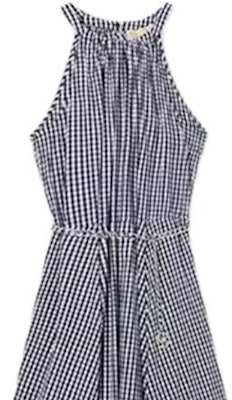 迈克高仕 SS24 女士海军蓝格纹无袖中长连衣裙 JT482I5ET3-482 Sizing 迈克高仕 SS24 女士海军蓝格纹无袖中长连衣裙 JT482I5ET3-482