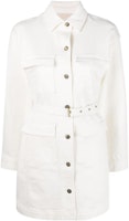 Michael Kors White Belted Long-Sleeve Shirt Dress MH180VWBUG110110 Michael Kors White Belted Long-Sleeve Shirt Dress MH180VWBUG110110