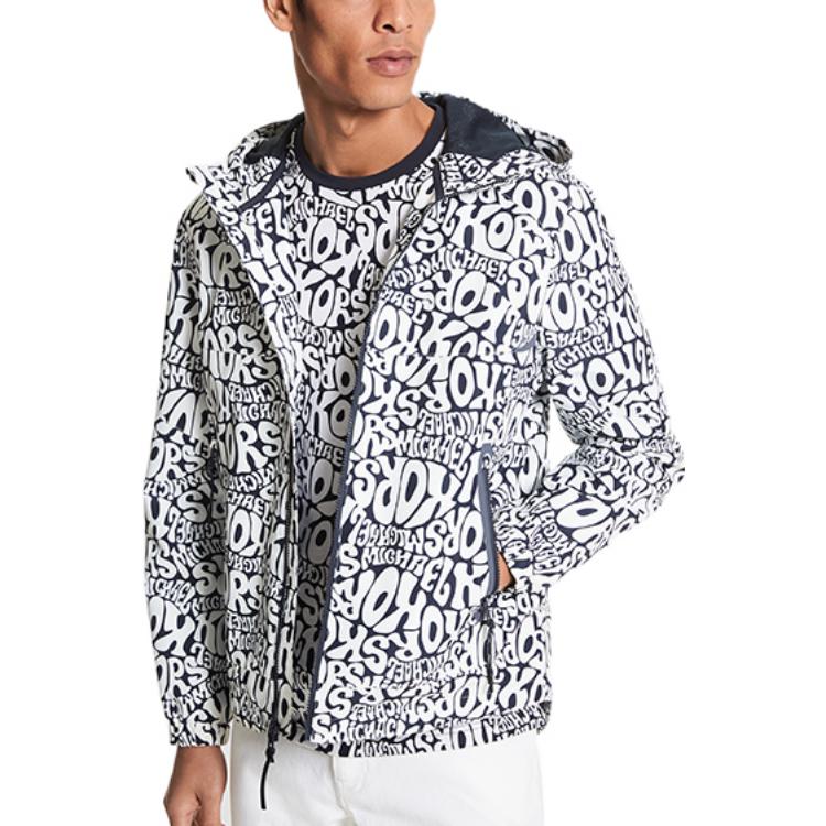 MICHAEL KORS White Pullover Sweater with Stripe Design and Front Logo CS250QA5MF100