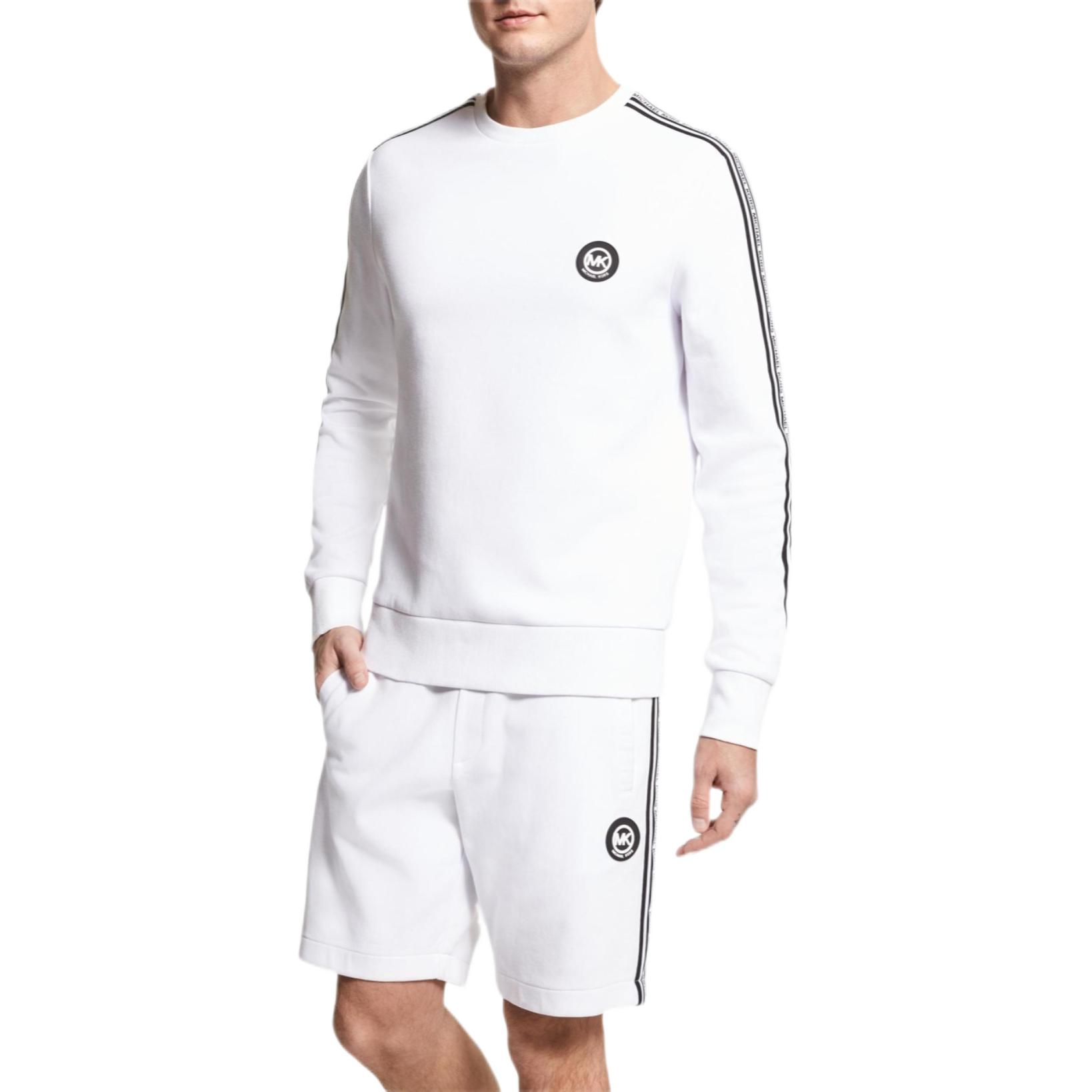 MICHAEL KORS White Pullover Sweatshirt with Logo Print CS1504995D-100