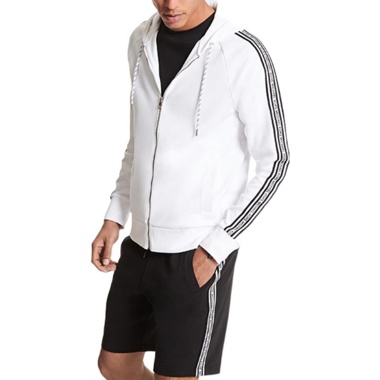 MICHAEL KORS White Zipper Logo Trim Colorblock Sweatshirt CU150865MF100