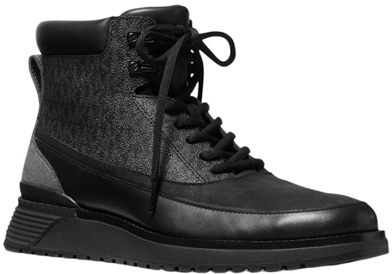 Buy MICHAEL KORS Wyatt Canvas Boot Logo Print Black 42F1WYFB7Q Novelship