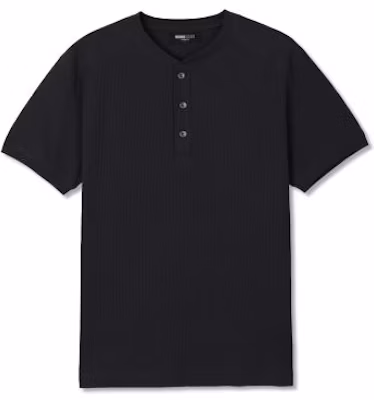 MICHIKO LONDON SPORTS Waffle Henry Neck Muscle Fit Short Sleeve T-Shirt Black MS26ST13BK Details for MICHIKO LONDON SPORTS Waffle Henry Neck Muscle Fit Short Sleeve T-Shirt Black MS26ST13BK