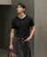 Cheap MICHIKO LONDON SPORTS Waffle Henry Neck Muscle Fit Short Sleeve T-Shirt Black MS26ST13BK