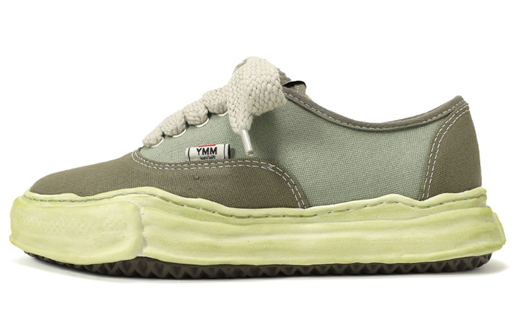 MIHARA YASUHIRO Baker Canvas Melted Sole Low-Top Sneakers Green A08FW724 Green