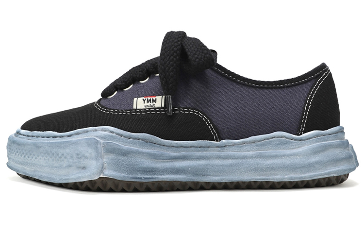 MIHARA YASUHIRO Baker Low-Top Canvas Melted Sole Sneakers Black . A08FW724 Black Color