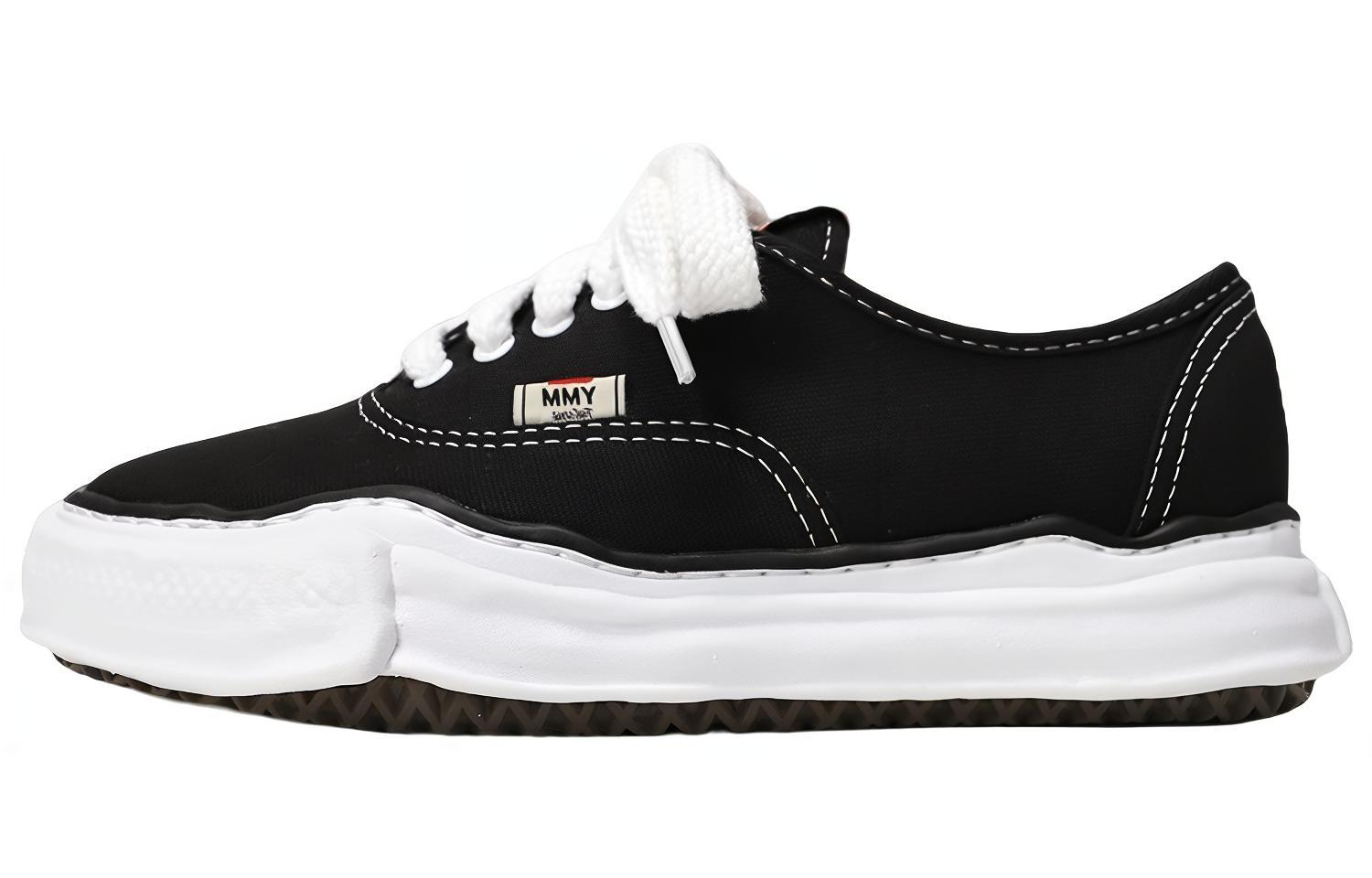 MIHARA YASUHIRO Baker OG Sole Black Canvas Fashion Low-Top Sneakers . A02FW704 Black