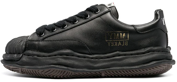 mihara-yasuhiro-blakey-black-leather-low-top-fashion-sneakers-men-a06-fw-702-black