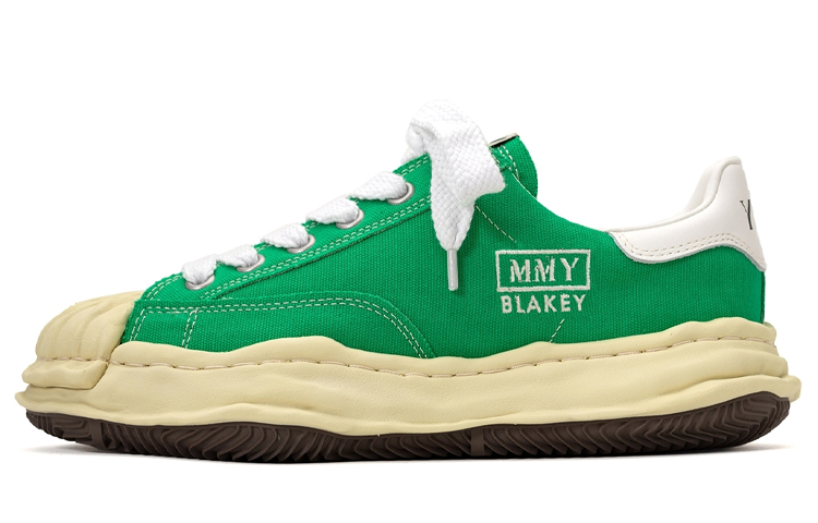 MIHARA YASUHIRO Blakey Green Canvas Low-Top Fashion Sneakers A09FW732 Green