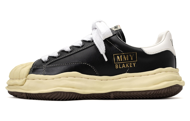 MIHARA YASUHIRO Blakey Leather Low-Top Fashion Sneakers Black . A09FW731 Black