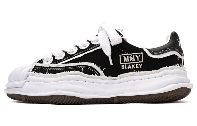 MIHARA YASUHIRO Blakey OG Sole Canvas Low-Top Fashion Sneakers Black A09FW717 Black Color