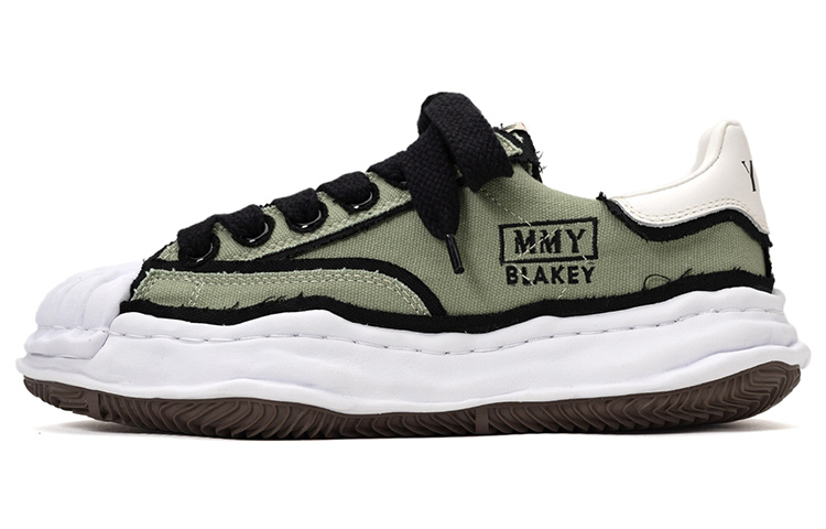 MIHARA YASUHIRO Blakey OG Sole Canvas Low-Top Fashion Sneakers Khaki . A09FW717 Khaki Color