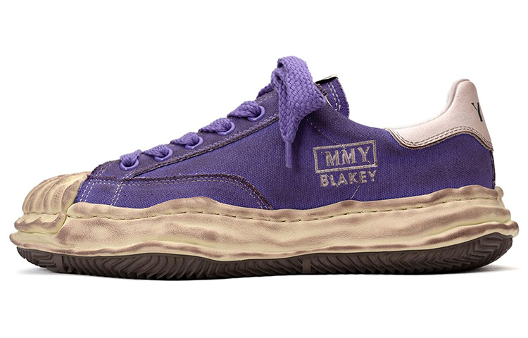 MIHARA YASUHIRO Blakey OG Sole Purple Canvas Low-Top Sneakers (Distressed Style) A10FW712 Purple Color