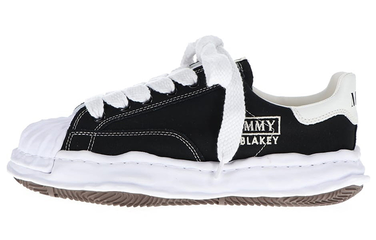 MIHARA YASUHIRO Blakey Original Sole Low-Top Fashion Sneakers White/Black A08FW735 Black and White