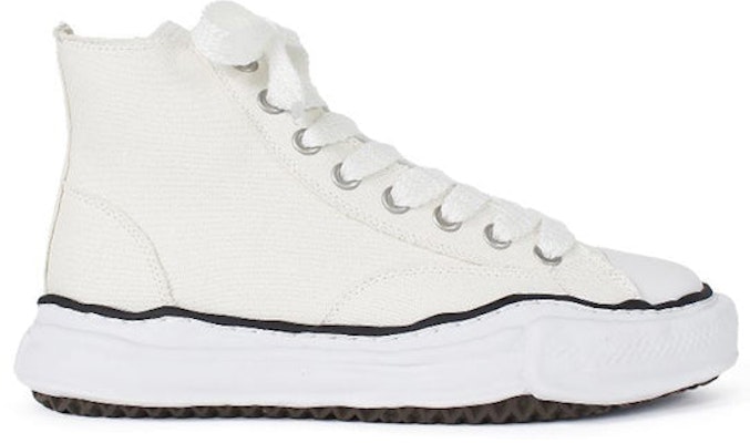 MIHARA YASUHIRO Lona High-Top 'Estilo Cómodo con Cordones' A11FW701-WHT Order MIHARA YASUHIRO Lona High-Top 'Estilo Cómodo con Cordones' A11FW701-WHT