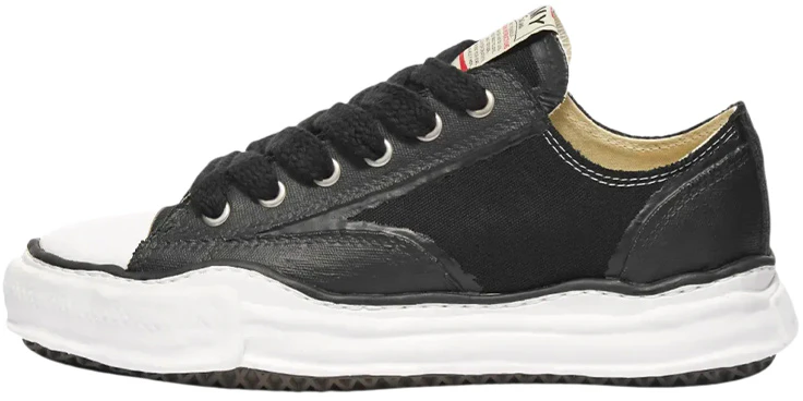 mihara-yasuhiro-canvas-low-top-fashion-sneakers-black-shoes-a08-fw-716-black-color