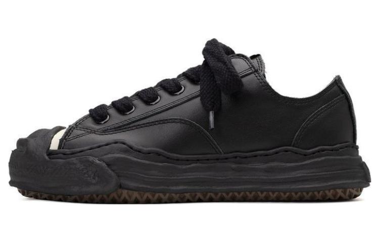 MIHARA YASUHIRO Hank Black Low-Top Leather Sneakers Fashion Casual. A05FW704 Black