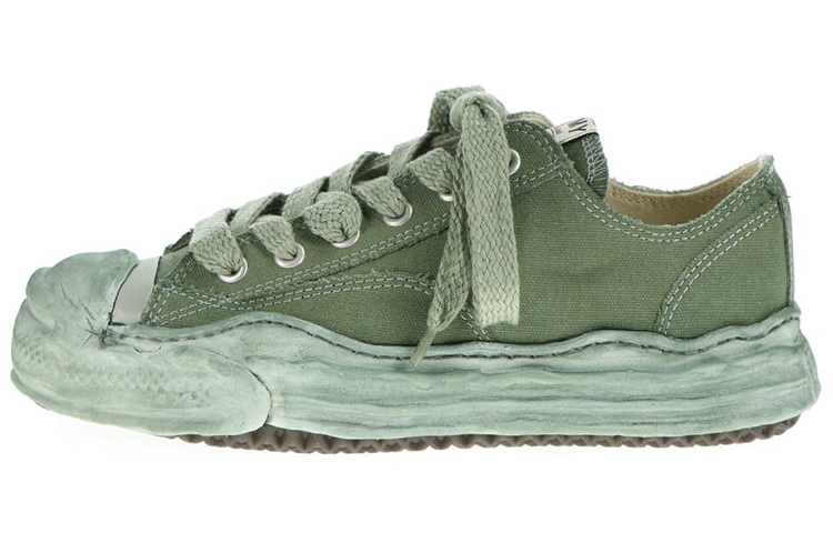 MIHARA YASUHIRO Hank Canvas Low-Top Sneakers Green Fashion Shoes. A08FW719 Green