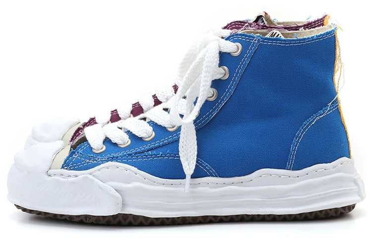 MIHARA YASUHIRO Hank High-Top Canvas Sneakers Blue Purple Fashion Shoes. A05FW701 Blue-Purple