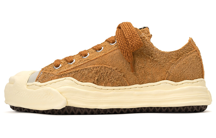 MIHARA YASUHIRO Hank OG Sole Brown Leather Low-Top Fashion Sneakers . A09FW724 Brown Color