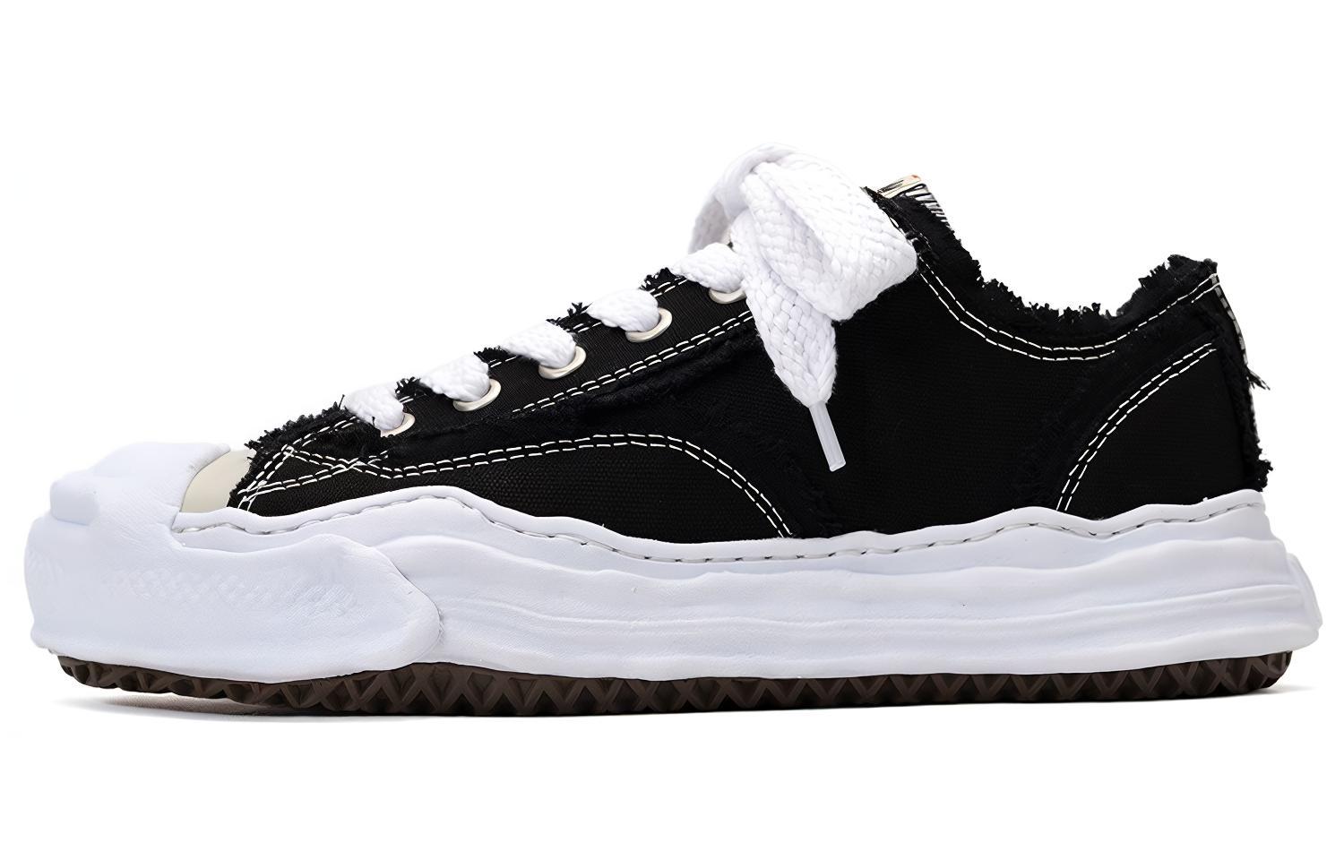 MIHARA YASUHIRO Hank OG Sole Canvas Low-Top Lace-Up Sneakers Black Fashion A10FW714 Black