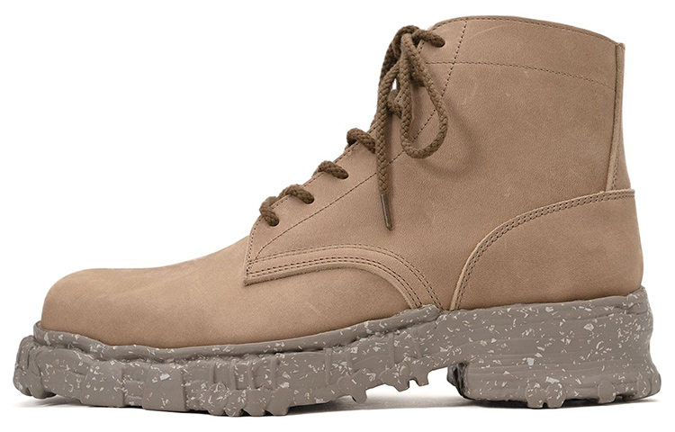 MIHARA YASUHIRO Leather Lace-Up Ankle Boots Beige S09FW701 Light Brown